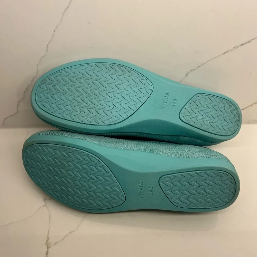 VIVAIA Knit Ballet Flats- Turquoise/Aqua Lightweight Comfort Flats EU39 | US 8.5